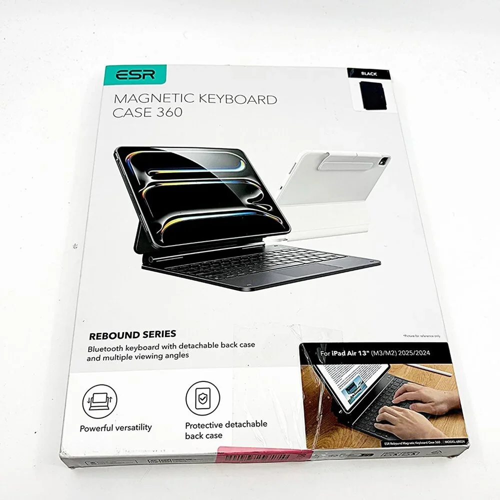 ESR iPad Air 13” Keyboard Case Trackpad Magnetic Rebound 360 Black - Picture 1 of 8